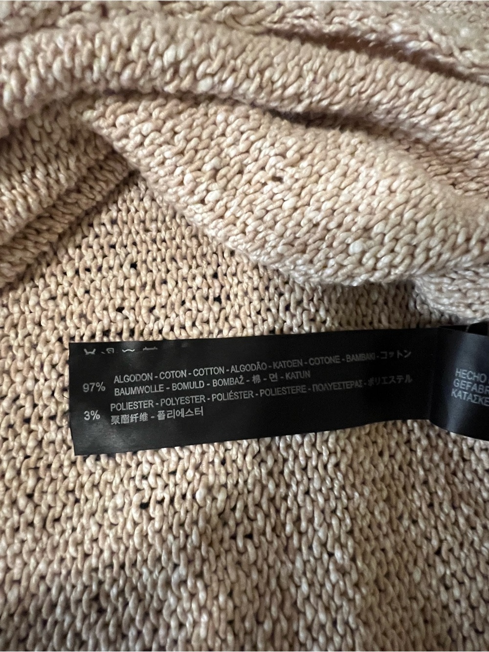 ZARA Knit Sweater Small Beige 100% Italian Yarn Cotton - Picture 4 of 4